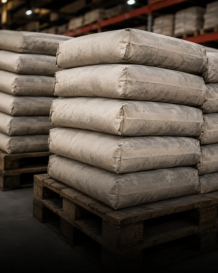 Cement bags ready for construction supply